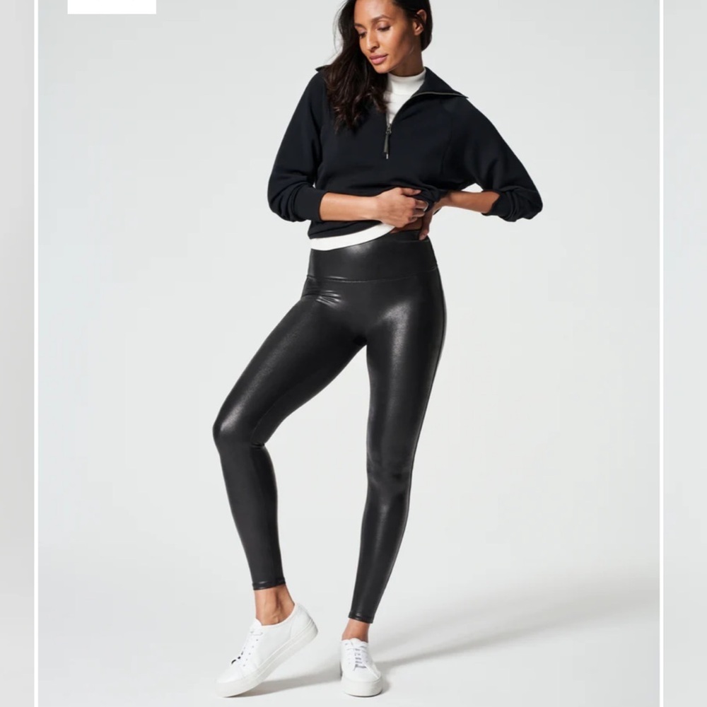 Spanx Black Faux Leather Leggings